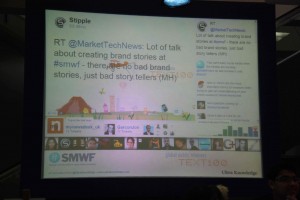 Tweet board at SMWF